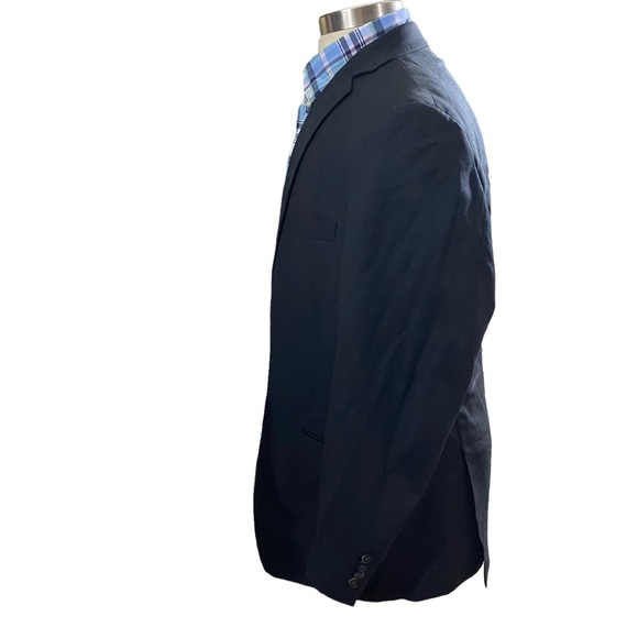 CALVIN KLEIN Men Black 100% Wool Jacket 46L Fully Lined Formal - Picture 3 of 13